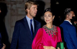 Alessandra et Christian de Hanovre au mariage de Philippos de Grèce et Nina Flohr le 23 octobre 2021 à Athènes.