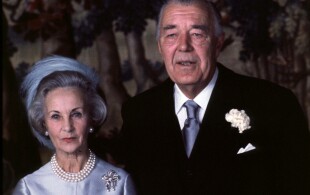 Bertil et Lilian de Suède le jour de leur mariage, le 7 décembre 1976 à Stockholm.