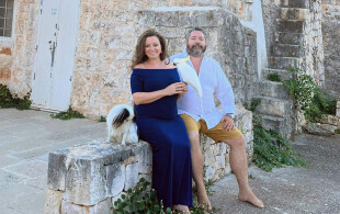 Grand-duc George de Russie, princesse Victoria Romanovna de Russie  en vacances dans les Pouilles dans l'attente de leur premier enfant