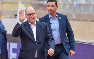 Albert de Monaco au stade Louis II pour le meeting Herculis