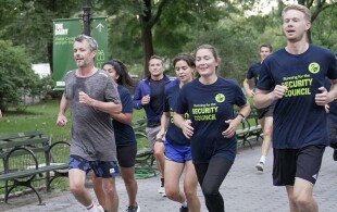 Jogging à Central Park pour Frederik de Danemark avec l'ambassadeur de Danemark auprès de l'ONU