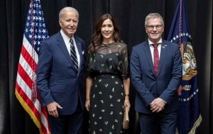 Mary de Danemark avec Joe Biden au Musée d'Histoire naturelle à New York en marge d el'Assemblée générale des Nations Unies