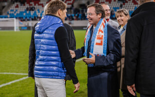 Guillaume de Luxembourg à la victoire de l'équipe nationale de football face à la Lituanie