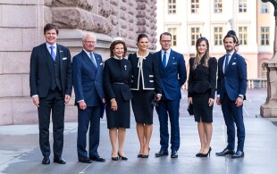 La famille royale de Suède à l'ouverture de la session parlementaire à Stockholm