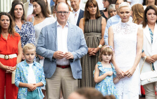 Albert, Charlène, Jacques et Gabriella de Monaco au pique-nique des Monégasques au parc Princesse Antoinette