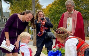 Sonja de Norvège à Minneapolis à l'église de Norvège