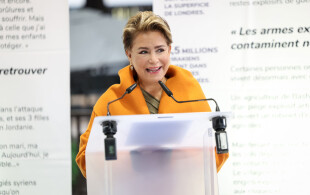 Maria Teresa de Luxembourg place d'Armes à Luxembourg pour un événement de Handicap International