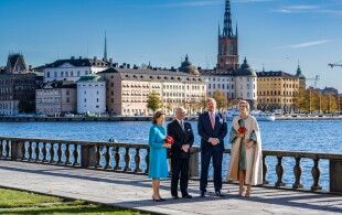 Carl XVI Gustaf et Silvia de Suède, Willem Alexander et Maxima des Pays-Bas à l'hôtel de ville de Stockholm, 2ème jour de la visite d'Etat
