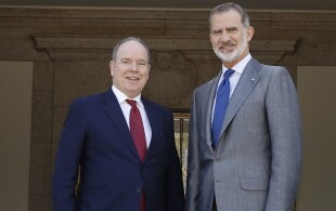 Felipe d'Espagne reçoit à Madrid Albert de Monaco