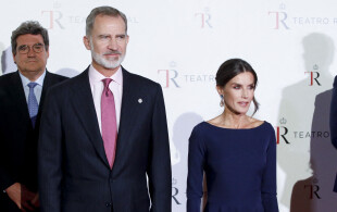 Felipe et Letizia d'Espagne au Théâtre royal à Madrid
