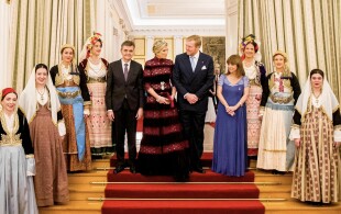 Banquet d'Etat à Athènes pour les souverains néerlandais, visite d'Etat
