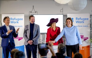 Maxima des Pays-Bas à Utrecht pour le lancement de la plateforme "Refugee work"