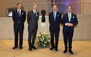 Henri, Guillaume, Louis et Guillaume de Luxembourg à la Philharmonie pour le concert en hommage à Jean et Joséphine Charlotte de Luxembourg
