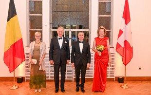 Les souverains belges au Palais des Beaux-Arts à Bruxelles pour un concert de jazz - Fin de la visite d'Etat du président suisse