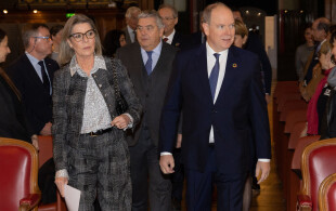 Albert de Monaco et Caroline de Hanovre au musée océanographique pour un symposium sur la Méditerranée