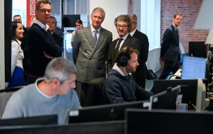 Philippe de Belgique en visite à la RTBF à Bruxelles