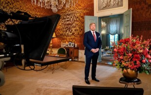 Enregistrement du discours de Noël 2022 du roi Willem-Alexander des Pays-Bas à Huis ten Bosch