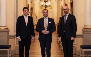 Guillaume de Luxembourg reçoit le président sortant et le nouveau président de la Fédération des Jeunes Dirigeants d’entreprise,