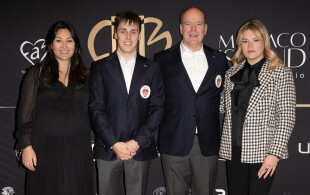 Albert de Monaco, Louis et Marie Ducruet, Camille Gottlieb au Fairmont Hotel Monte Carlo pour la gala de la Coupe Fight Aids