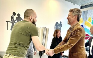 Frederik de Danemark visite des vétérans ukrainiens au Rigshospitalet à Copenhague