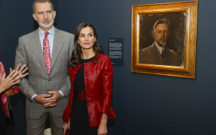 Felipe et Letizia d'Espagne à l'exposition Sorolla  au palais royal de Madrid