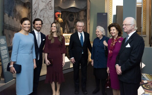 Inauguration de l'exposition "De Vasa à Bernadotte - 1523-1973-2023- Le culture au service du royaume" au Palais royal de Stockholm