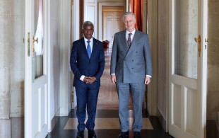 Philippe de Belgique reçoit le recteur de l'université de Lumumbashi