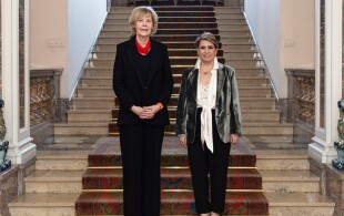 Maria Teresa de Luxembourg reçoit audience Danièle Wagener, Présidente du Conseil d’Administration de l’Œuvre Nationale de Secours Grande-Duchesse Charlotte,