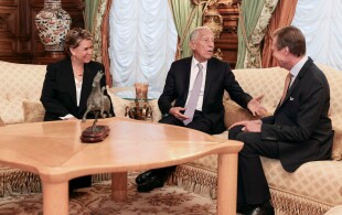 Henri et Maria Teresa de Luxembourg reçoivent le président du Portugal Marcelo Rebelo de Sousa
