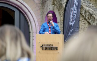 Guillaume de Luxembourg à l'inauguration d'un nouveau local scout