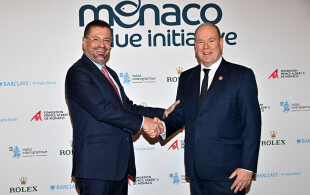 Albert de Monaco au musée océanographique  pour la Monaco Blue initiative