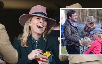 Autumn Phillips, Donal Mulryan, Isla Phillips et Lena Tindall, à Cirencester Park, le 27 mars 2022. 