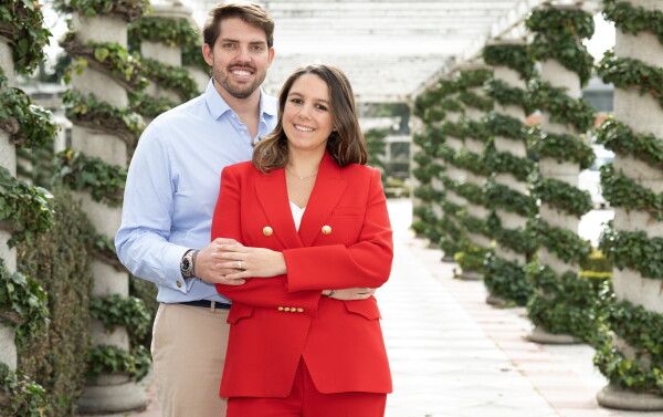 Louis-Nicolas Crépy et sa fiancée Carolina Torio Ballester à Madrid en février 2023. 