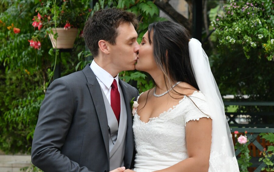 Louis et Marie Ducruet, le jour de leur mariage le 27 juillet 2019.