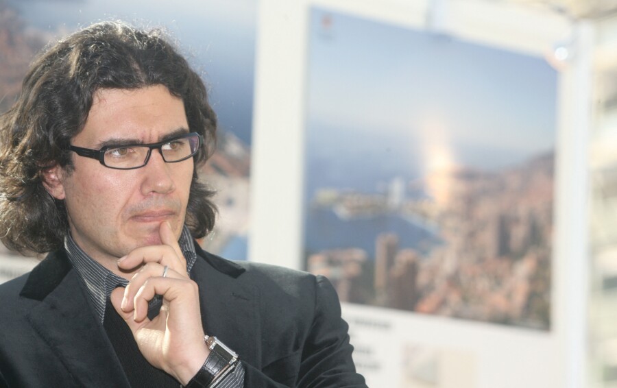 Patrice Pastor lors de la présentation en 2009 de son projet d'extension en mer de la principauté monégasque.
