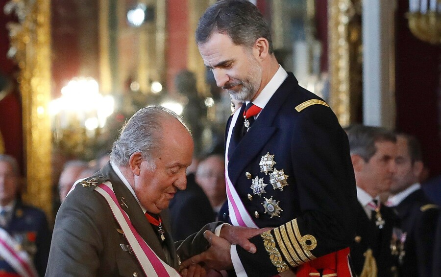 Felipe VI et Juan Carlos à la Pascua Militar en janvier 2018