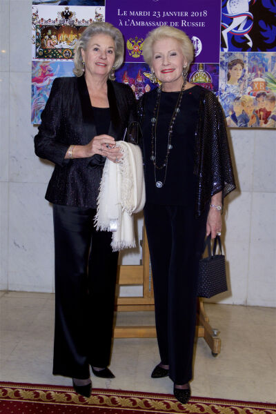 La comtesse Roland de La Poype et Monique Raimond à la soirée de l'Association européenne de Saint-Vladimir