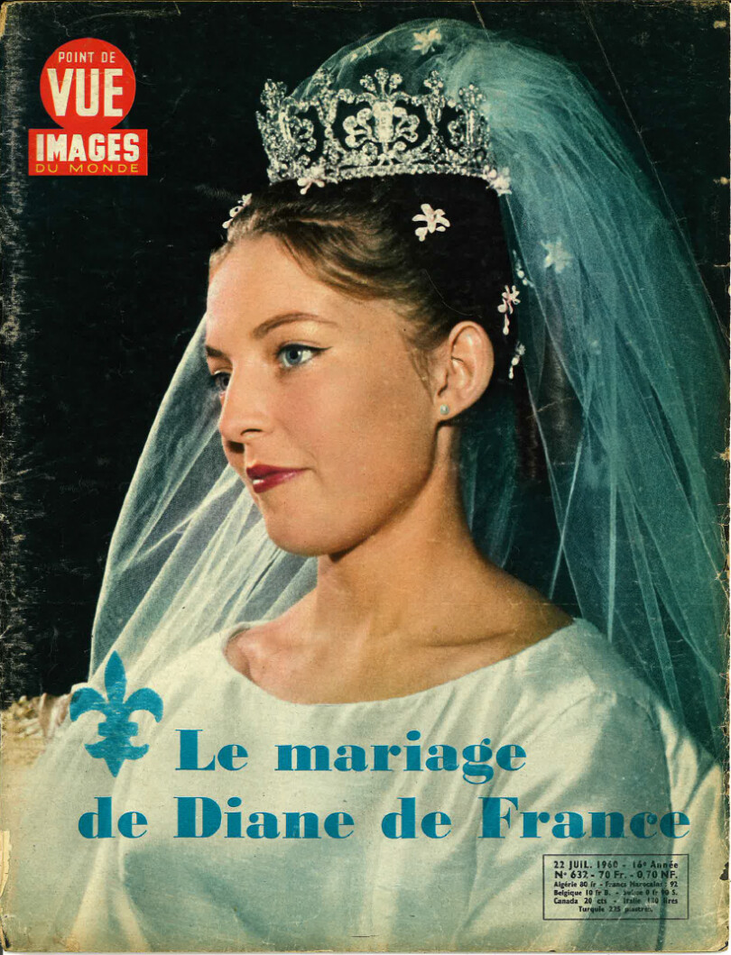 Le 21 juillet 1960, la princesse Diane de France épousait le duc héritier de Wurtemberg, et faisait la Une de Point de Vue. © Collection Point de Vue