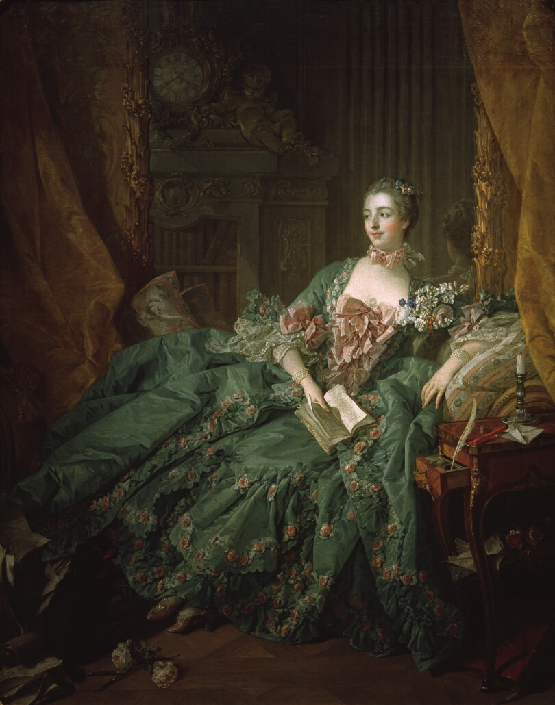 Madame de Pompadour, une toile signée François Boucher, son peintre préféré, et peinte en 1756.