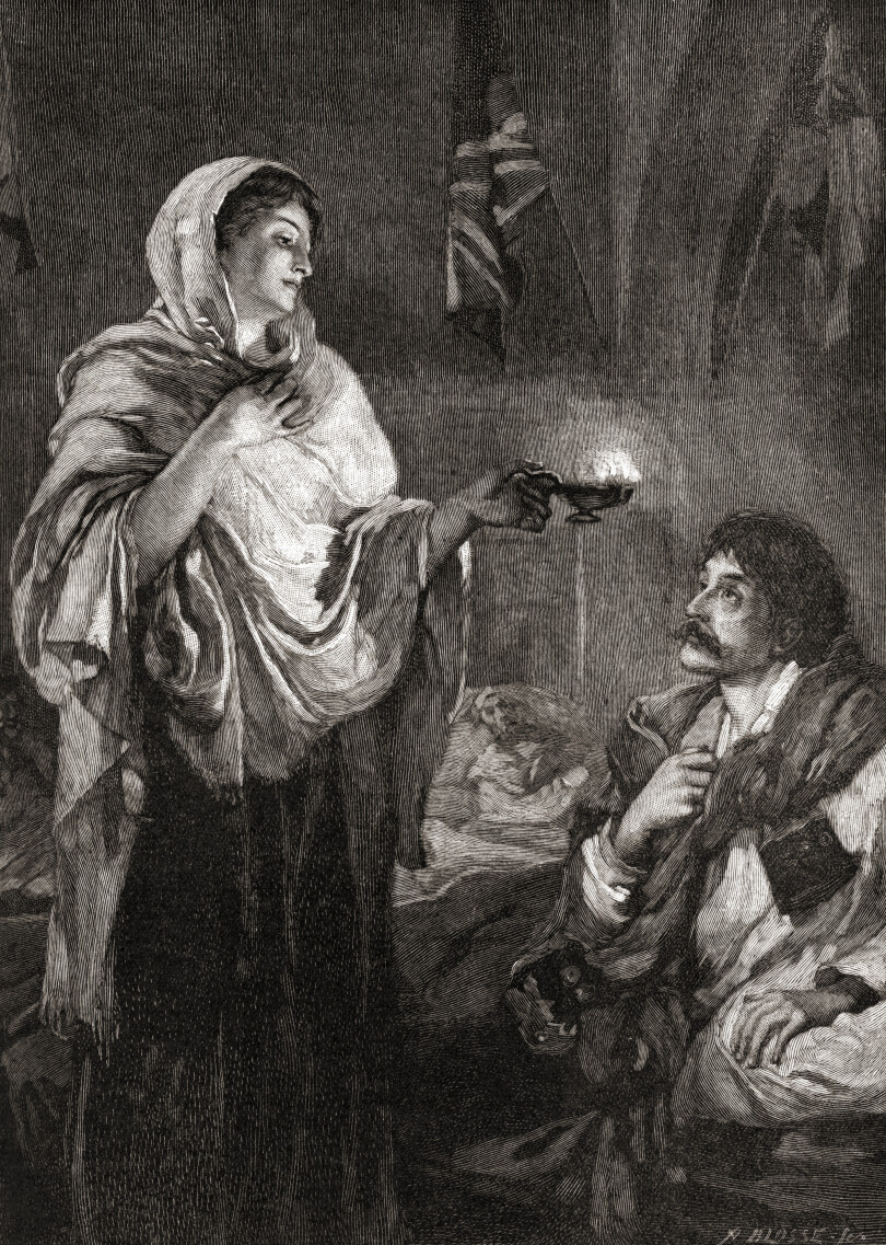 Florence Nightingale, à l'hôpital de Scutari, pendant la guerre de Crimée.