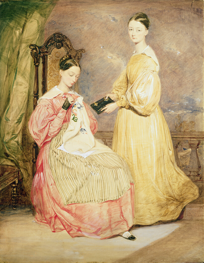Florence Nightingale et et sa sœur, Parthenope, lady Verney, dans les années 1830.