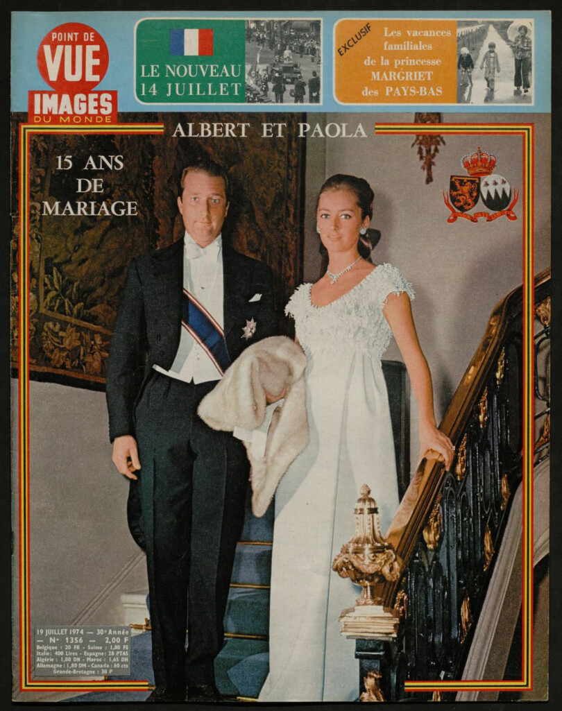 Paola et Albert en couverture de Point de Vue, en 1974, pour leur quinze ans de mariage.