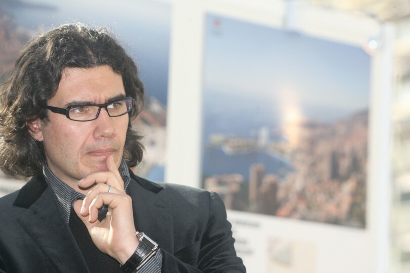 Patrice Pastor lors de la présentation en 2009 de son projet d'extension en mer de la principauté monégasque.