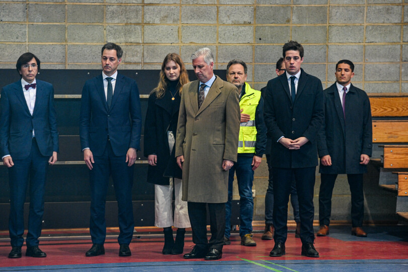 Philippe et Élisabeth de Belgique à Strépy-Bracquegnies, le 20 mars 2022.