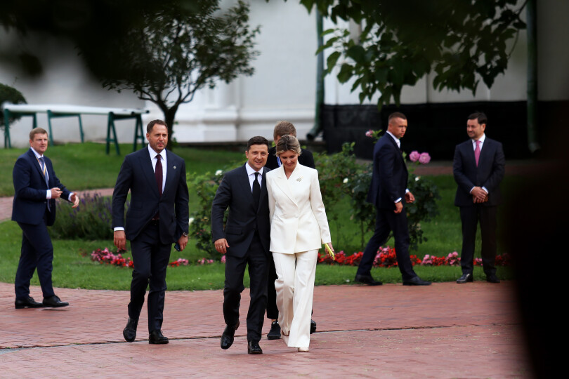 Volodymyr Zelensky et Olena Zelenska lors du Sommet des premières dames et premiers messieurs, créé par Olena, en août 2021 à Kiev.