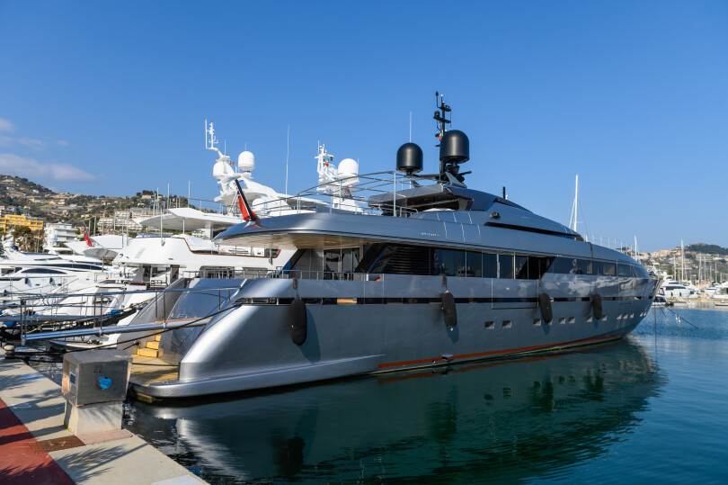 Le yacht Lena de l'homme d'affaires russe Gennady Timchenko, en Italie.