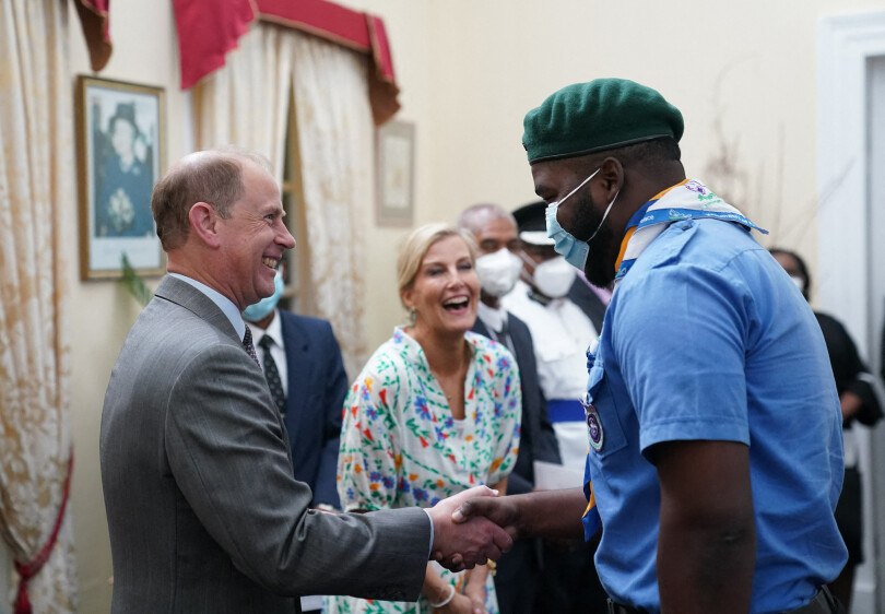 Le prince Edward et sa femme au cours de la remise des Gold Awards à Saint-Vincent-et-les-Grenadines, le 23 avril.