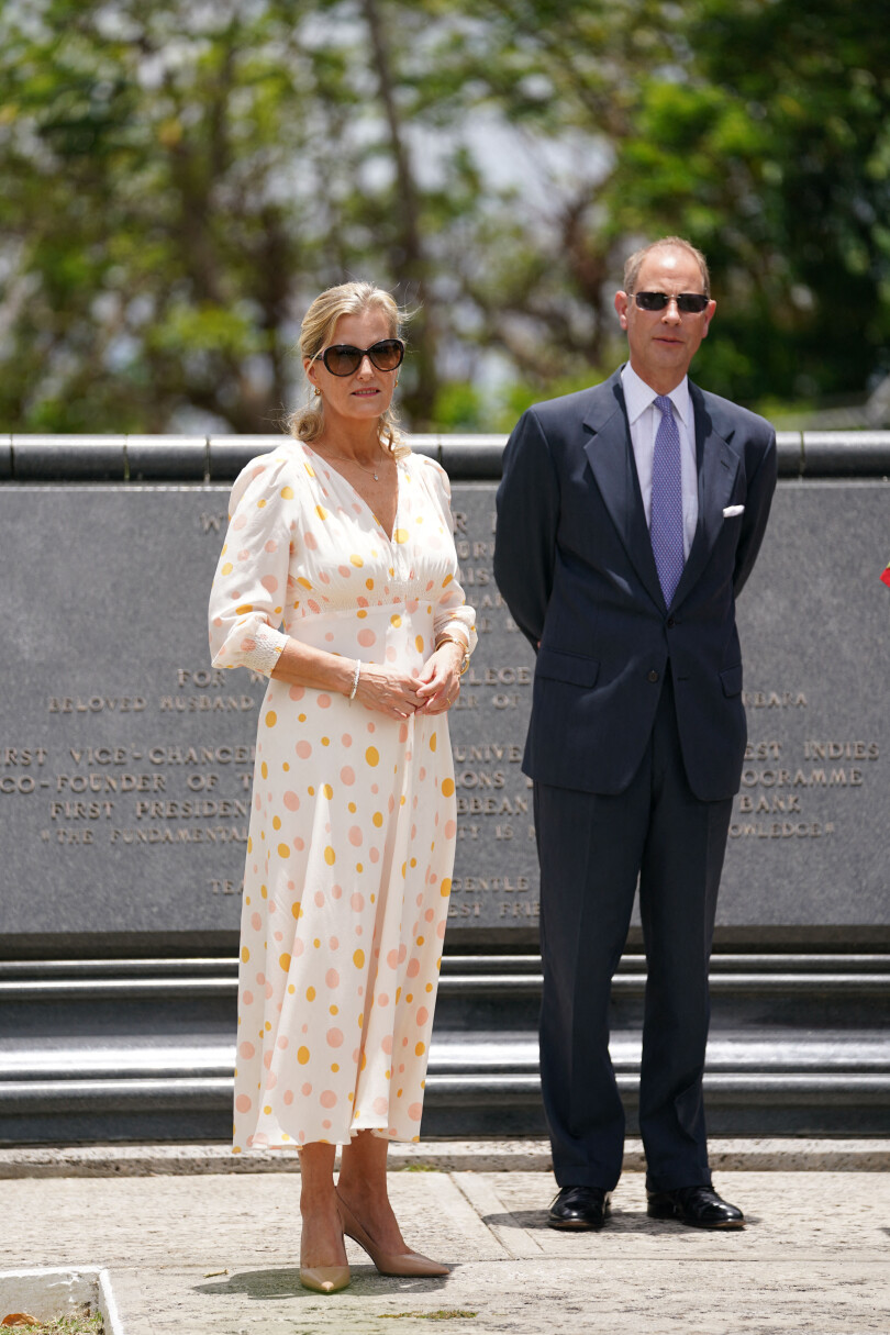 Edward et Sophie de Wessex en visite à Morne Fortune, sur l'île de Sainte-Lucie.