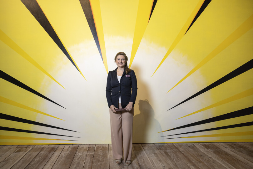 La princesse Stéphanie de Luxembourg lors de la 59e Biennale de Venise, en avril 2022.