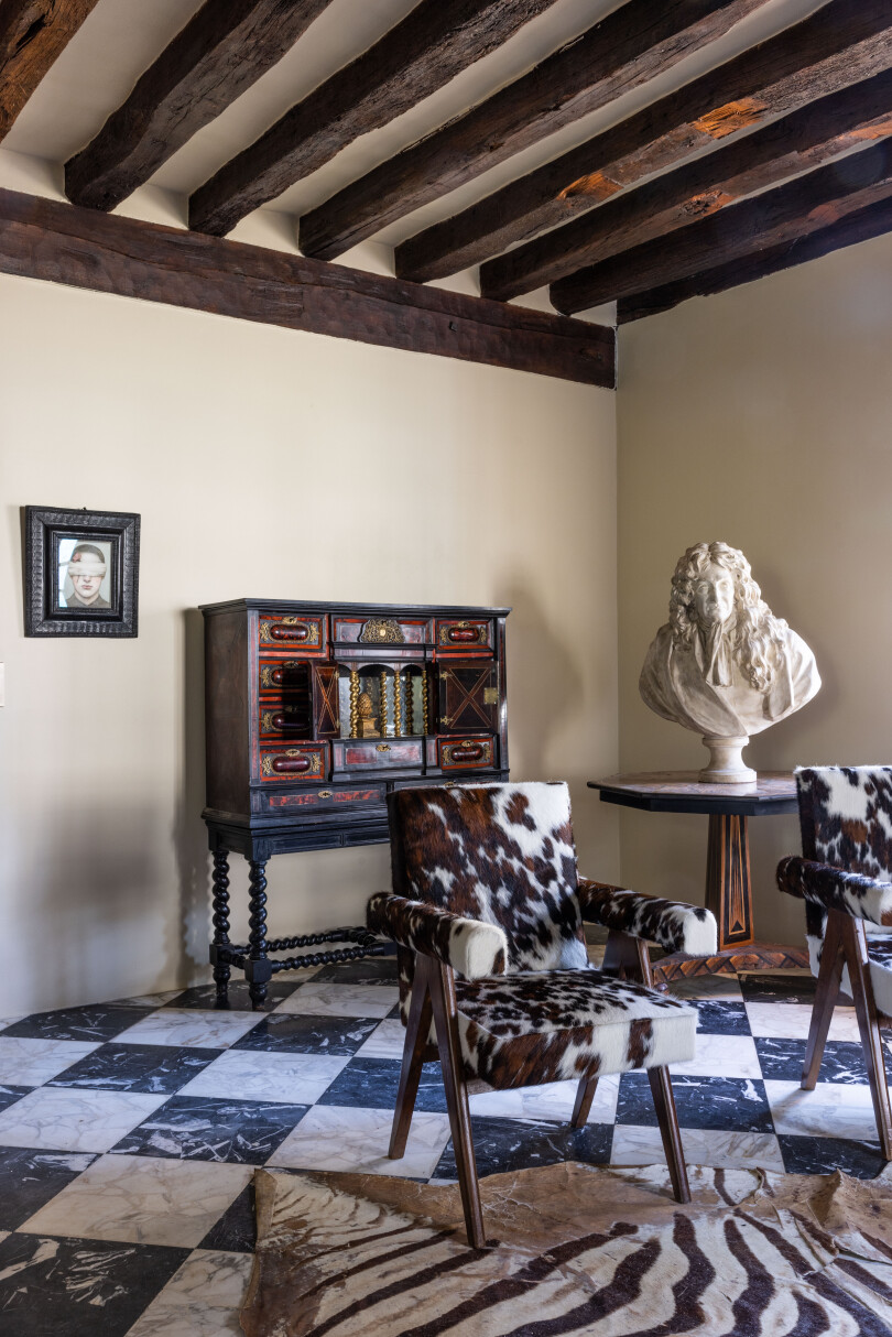 La chambre de la demeure principale de Dina Vierny, dans les Yvelines.